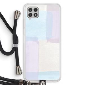 CaseCompany Square pastel: Samsung Galaxy A22 4G Transparant Hoesje met koord