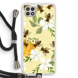 CaseCompany No flowers without bees: Samsung Galaxy A22 4G Transparant Hoesje met koord