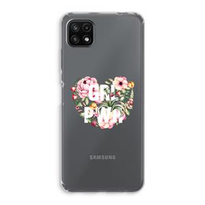 CaseCompany GRL PWR Flower: Samsung Galaxy A22 5G Transparant Hoesje