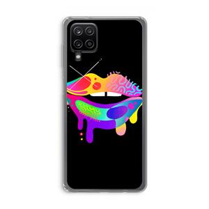 CaseCompany Lip Palette: Samsung Galaxy A12 Transparant Hoesje