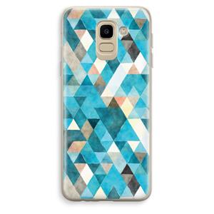 CaseCompany Gekleurde driehoekjes blauw: Samsung Galaxy J6 (2018) Transparant Hoesje