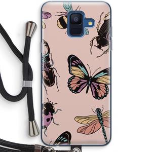 CaseCompany Tiny Bugs: Samsung Galaxy A6 (2018) Transparant Hoesje met koord