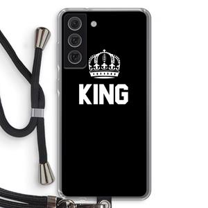 CaseCompany King zwart: Samsung Galaxy S21 FE Transparant Hoesje met koord