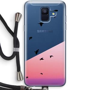 CaseCompany Fly away: Samsung Galaxy A6 (2018) Transparant Hoesje met koord