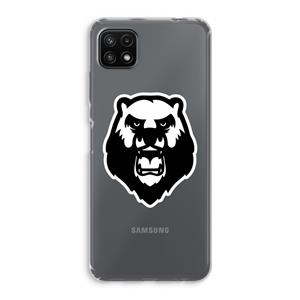 CaseCompany Angry Bear (white): Samsung Galaxy A22 5G Transparant Hoesje