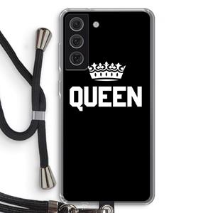 CaseCompany Queen zwart: Samsung Galaxy S21 FE Transparant Hoesje met koord