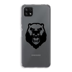 CaseCompany Angry Bear (black): Samsung Galaxy A22 5G Transparant Hoesje