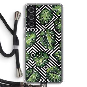 CaseCompany Geometrische jungle: Samsung Galaxy S21 FE Transparant Hoesje met koord