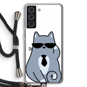 CaseCompany Cool cat: Samsung Galaxy S21 FE Transparant Hoesje met koord