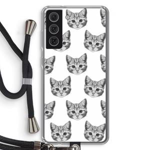 CaseCompany Kitten: Samsung Galaxy S21 FE Transparant Hoesje met koord