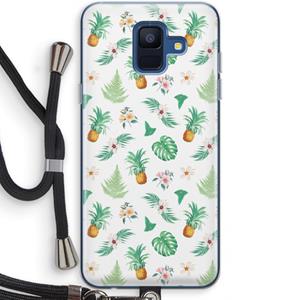 CaseCompany Ananas bladeren: Samsung Galaxy A6 (2018) Transparant Hoesje met koord