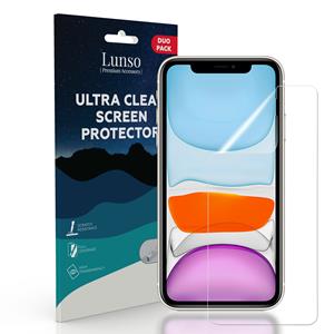 Lunso Duo Pack (2 stuks) Beschermfolie - Full Cover Screen Protector - iPhone 11