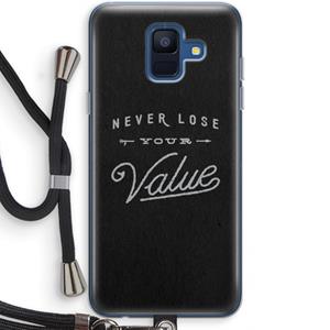 CaseCompany Never lose your value: Samsung Galaxy A6 (2018) Transparant Hoesje met koord
