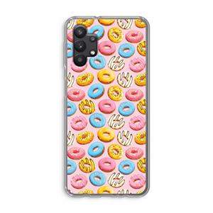 CaseCompany Pink donuts: Samsung Galaxy A32 5G Transparant Hoesje