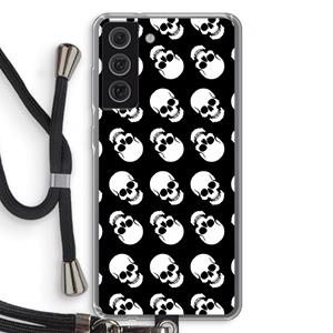 CaseCompany Musketon Skulls: Samsung Galaxy S21 FE Transparant Hoesje met koord