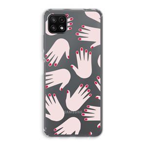 CaseCompany Hands pink: Samsung Galaxy A22 5G Transparant Hoesje