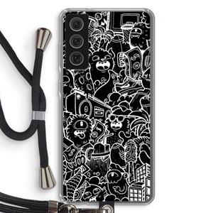 CaseCompany Vexx Black City : Samsung Galaxy S21 FE Transparant Hoesje met koord