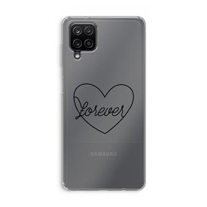 CaseCompany Forever heart black: Samsung Galaxy A12 Transparant Hoesje