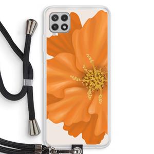 CaseCompany Orange Ellila flower: Samsung Galaxy A22 4G Transparant Hoesje met koord