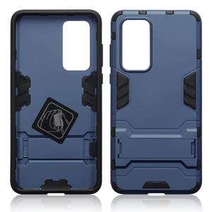 Qubits Double Armor Layer hoes met stand - Huawei P40 - Blauw