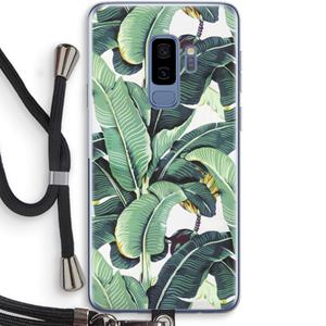 CaseCompany Bananenbladeren: Samsung Galaxy S9 Plus Transparant Hoesje met koord