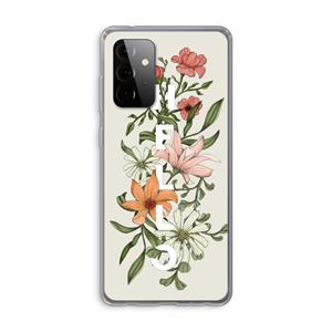 CaseCompany Hello bloemen: Samsung Galaxy A72 Transparant Hoesje