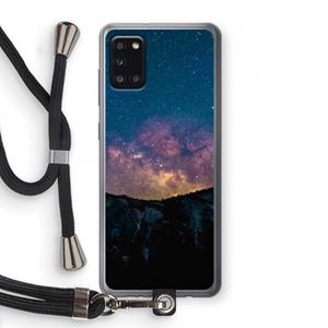 CaseCompany Travel to space: Samsung Galaxy A31 Transparant Hoesje met koord