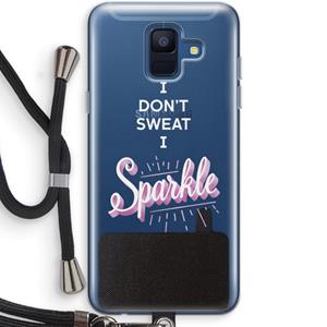 CaseCompany Sparkle quote: Samsung Galaxy A6 (2018) Transparant Hoesje met koord