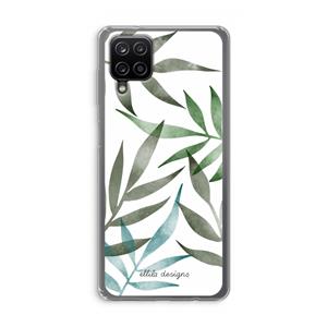 CaseCompany Tropical watercolor leaves: Samsung Galaxy A12 Transparant Hoesje