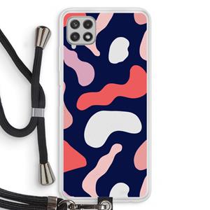 CaseCompany Memphis Shapes Pink: Samsung Galaxy A22 4G Transparant Hoesje met koord