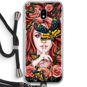 CaseCompany Lady Moth: Samsung Galaxy J3 (2017) Transparant Hoesje met koord