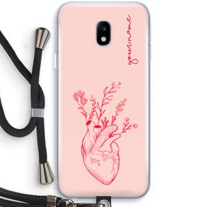 CaseCompany Blooming Heart: Samsung Galaxy J3 (2017) Transparant Hoesje met koord