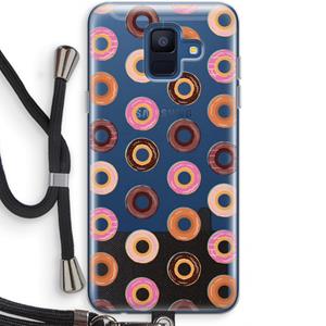 CaseCompany Donuts: Samsung Galaxy A6 (2018) Transparant Hoesje met koord