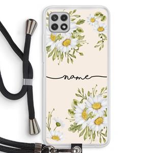 CaseCompany Daisies: Samsung Galaxy A22 4G Transparant Hoesje met koord