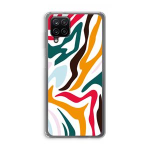 CaseCompany Colored Zebra: Samsung Galaxy A12 Transparant Hoesje