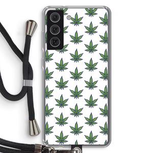 CaseCompany Weed: Samsung Galaxy S21 FE Transparant Hoesje met koord