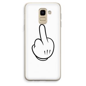 CaseCompany Middle finger white: Samsung Galaxy J6 (2018) Transparant Hoesje