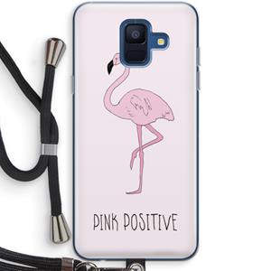 CaseCompany Pink positive: Samsung Galaxy A6 (2018) Transparant Hoesje met koord