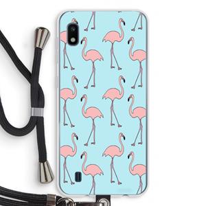 CaseCompany Anything Flamingoes: Samsung Galaxy A10 Transparant Hoesje met koord