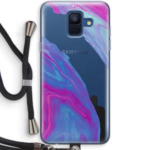 CaseCompany Zweverige regenboog: Samsung Galaxy A6 (2018) Transparant Hoesje met koord