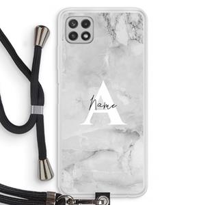 CaseCompany Ivory Marble: Samsung Galaxy A22 4G Transparant Hoesje met koord