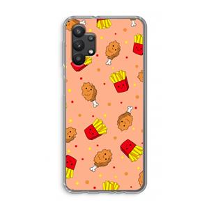 CaseCompany Chicken 'n Fries: Samsung Galaxy A32 5G Transparant Hoesje