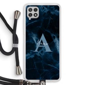 CaseCompany Midnight Marble: Samsung Galaxy A22 4G Transparant Hoesje met koord