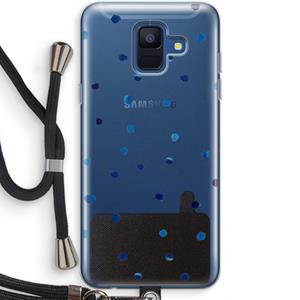 CaseCompany Blauwe stippen: Samsung Galaxy A6 (2018) Transparant Hoesje met koord