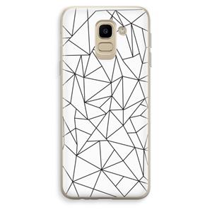 CaseCompany Geometrische lijnen zwart: Samsung Galaxy J6 (2018) Transparant Hoesje