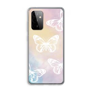 CaseCompany White butterfly: Samsung Galaxy A72 Transparant Hoesje
