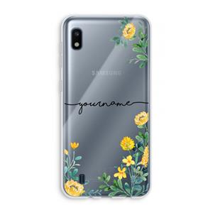 CaseCompany Gele bloemen: Samsung Galaxy A10 Transparant Hoesje