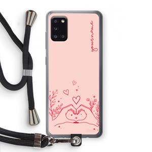 CaseCompany Love is in the air: Samsung Galaxy A31 Transparant Hoesje met koord