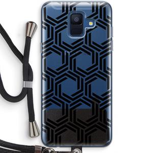CaseCompany Geometrisch patroon: Samsung Galaxy A6 (2018) Transparant Hoesje met koord