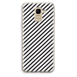 CaseCompany Strepen zwart-wit: Samsung Galaxy J6 (2018) Transparant Hoesje